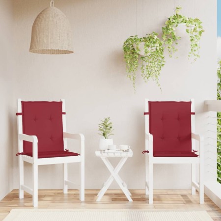 Cojín silla jardín respaldo bajo 2 uds tela Oxford rojo tinto en Decoración | Comprar online en Foru.es
