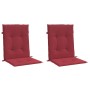 Cojín silla jardín respaldo bajo 2 uds tela Oxford rojo tinto en Decoración | Comprar online en Foru.es