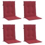Cojín silla jardín respaldo bajo 4 uds tela Oxford rojo tinto en Decoración | Comprar online en Foru.es