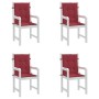 Cojín silla jardín respaldo bajo 4 uds tela Oxford rojo tinto en Decoración | Comprar online en Foru.es