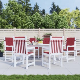 Cojín silla jardín respaldo bajo 6 uds tela Oxford rojo tinto en Decoración | Comprar online en Foru.es