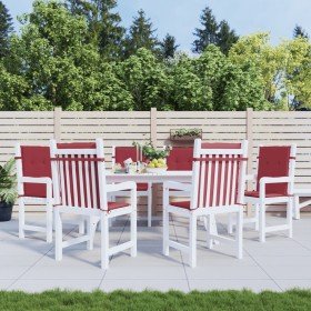 Cojín silla jardín respaldo bajo 6 uds tela Oxford rojo tinto en Decoración | Comprar online en Foru.es
