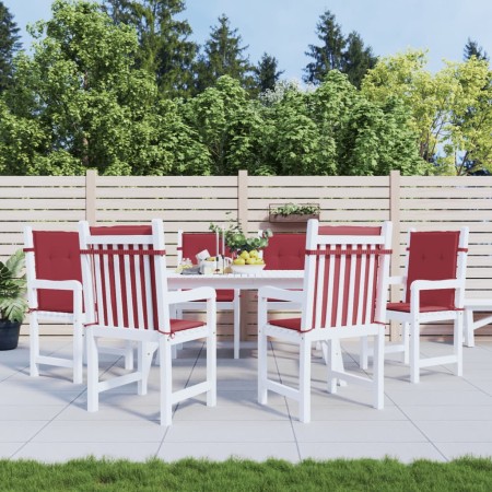 Cojín silla jardín respaldo bajo 6 uds tela Oxford rojo tinto en Decoración | Comprar online en Foru.es