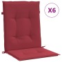 Cojín silla jardín respaldo bajo 6 uds tela Oxford rojo tinto en Decoración | Comprar online en Foru.es