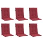 Cojín silla jardín respaldo bajo 6 uds tela Oxford rojo tinto en Decoración | Comprar online en Foru.es