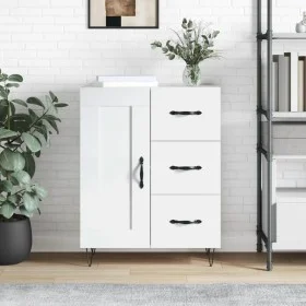 Aparador de madera contrachapada blanco brillante 69,5x34x90 cm de vidaXL, Aparadores - Ref: Foro24-830254, Precio: 97,18 €, ...