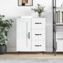 Aparador de madera contrachapada blanco brillante 69,5x34x90 cm de vidaXL, Aparadores - Ref: Foro24-830254, Precio: 98,37 €, ...