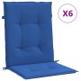 Cojín silla jardín respaldo bajo 6 uds tela Oxford azul en Decoración | Comprar online en Foru.es