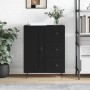 Aparador de madera de ingeniería negro 69,5x34x90 cm de vidaXL, Aparadores - Ref: Foro24-830253, Precio: 93,22 €, Descuento: %