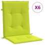 Cojín silla jardín respaldo bajo 6 uds tela Oxford verde claro en Decoración | Comprar online en Foru.es