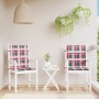 Cojín silla de jardín respaldo bajo 2 uds tela a cuadros rojo en Decoración | Comprar online en Foru.es