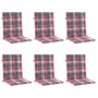 Cojín silla de jardín respaldo bajo 6 uds tela a cuadros rojo en Decoración | Comprar online en Foru.es