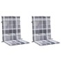 Cojín silla de jardín respaldo bajo 2 uds tela a cuadros gris en Decoración | Comprar online en Foru.es