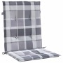 Cojín silla de jardín respaldo bajo 2 uds tela a cuadros gris en Decoración | Comprar online en Foru.es