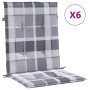 Cojín silla de jardín respaldo bajo 6 uds tela a cuadros gris en Decoración | Comprar online en Foru.es
