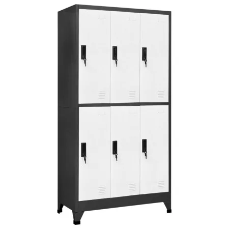 Anthracite gray and white steel locker 90x45x180 cm by vidaXL, Lockers and storage cabinets - Ref: Foro24-339800, Price: 370,...