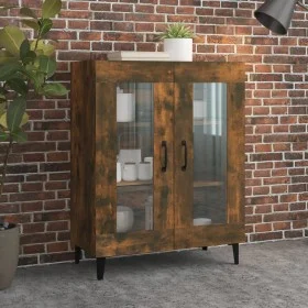 Aparador de madera de ingeniería roble ahumado 69,5x34x90 cm de vidaXL, Aparadores - Ref: Foro24-817336, Precio: 64,02 €, Des...