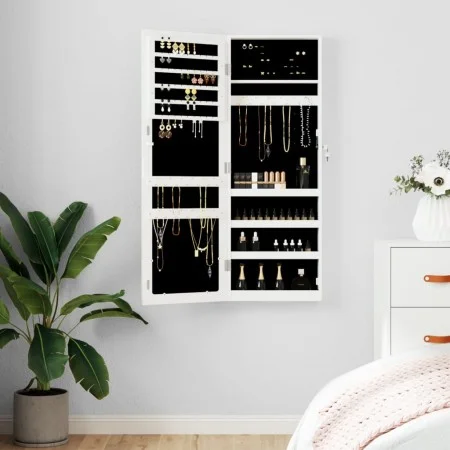 Espejo con joyero de pared blanco 37,5x10x106 cm de vidaXL, Espejos - Ref: Foro24-353217, Precio: 100,25 €, Descuento: %