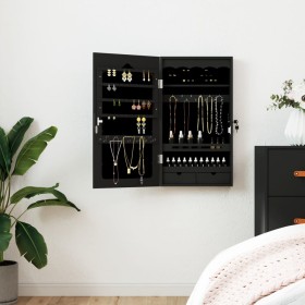 Espejo con joyero de pared negro 37,5x10x67 cm de vidaXL, Espejos - Ref: Foro24-353221, Precio: 84,03 €, Descuento: %