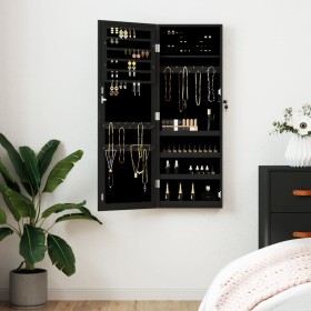 Espejo con joyero de pared negro 37,5x10x106 cm de vidaXL, Espejos - Ref: Foro24-353218, Precio: 107,99 €, Descuento: %
