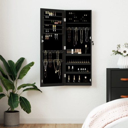 Espejo con joyero de pared negro 37,5x10x106 cm de vidaXL, Espejos - Ref: Foro24-353218, Precio: 107,99 €, Descuento: %