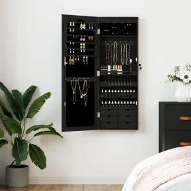 Espejo con joyero de pared negro 37,5x10x106 cm de vidaXL, Espejos - Ref: Foro24-353227, Precio: 115,92 €, Descuento: %