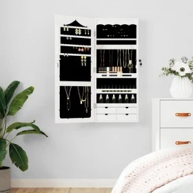 Espejo con joyero de pared blanco 37,5x10x90 cm de vidaXL, Espejos - Ref: Foro24-353223, Precio: 92,54 €, Descuento: %