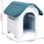 Caseta para perros polipropileno azul 59x75x66 cm en Casetas para perros | Comprar online en Foru.es