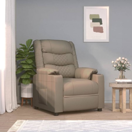 Sillón reclinable eléctrico de cuero sintético color capuchino en Sillones | Comprar online en Foru.es