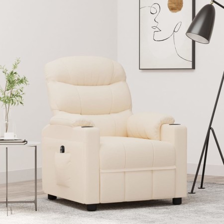 Sillón reclinable eléctrico de tela crema en Sillones | Comprar online en Foru.es