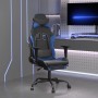 Silla gaming con reposapiés cuero sintético negro azul en Sillas gaming | Comprar online en Foru.es