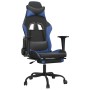 Silla gaming con reposapiés cuero sintético negro azul en Sillas gaming | Comprar online en Foru.es