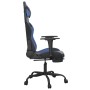 Silla gaming con reposapiés cuero sintético negro azul en Sillas gaming | Comprar online en Foru.es