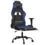Silla gaming con reposapiés cuero sintético negro azul en Sillas gaming | Comprar online en Foru.es