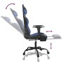 Silla gaming con reposapiés cuero sintético negro azul en Sillas gaming | Comprar online en Foru.es
