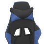Silla gaming con reposapiés cuero sintético negro azul en Sillas gaming | Comprar online en Foru.es