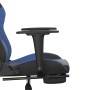 Silla gaming con reposapiés cuero sintético negro azul en Sillas gaming | Comprar online en Foru.es