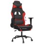 Silla gaming con reposapiés cuero sintético negro rojo en Sillas gaming | Comprar online en Foru.es
