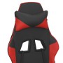 Silla gaming con reposapiés cuero sintético negro rojo en Sillas gaming | Comprar online en Foru.es