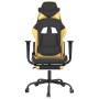 Silla gaming con reposapiés cuero sintético negro dorado en Sillas gaming | Comprar online en Foru.es