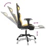 Silla gaming con reposapiés cuero sintético negro dorado en Sillas gaming | Comprar online en Foru.es