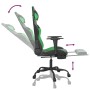 Silla gaming con reposapiés cuero sintético negro verde en Sillas gaming | Comprar online en Foru.es
