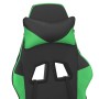 Silla gaming con reposapiés cuero sintético negro verde en Sillas gaming | Comprar online en Foru.es
