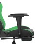 Silla gaming con reposapiés cuero sintético negro verde en Sillas gaming | Comprar online en Foru.es