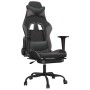 Silla gaming con reposapiés cuero sintético negro gris en Sillas gaming | Comprar online en Foru.es