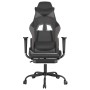 Silla gaming con reposapiés cuero sintético negro gris en Sillas gaming | Comprar online en Foru.es
