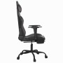 Silla gaming con reposapiés cuero sintético negro gris en Sillas gaming | Comprar online en Foru.es