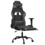 Silla gaming con reposapiés cuero sintético negro gris en Sillas gaming | Comprar online en Foru.es