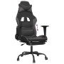 Silla gaming con reposapiés cuero sintético negro gris en Sillas gaming | Comprar online en Foru.es