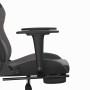 Silla gaming con reposapiés cuero sintético negro gris en Sillas gaming | Comprar online en Foru.es